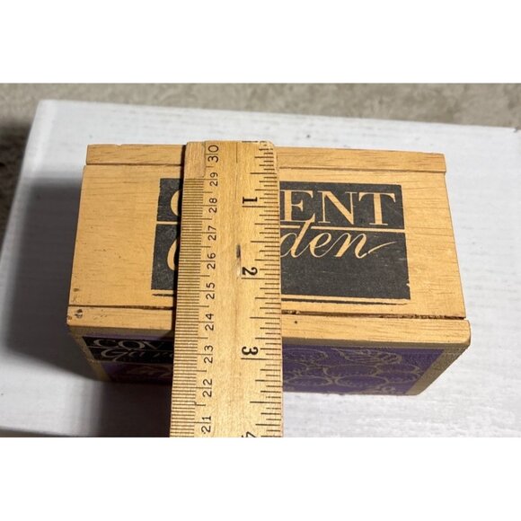 Wooden Tea Box Covent Garden Black Currant BOX ONLY 5 x 3" Decor Top Slide - Picture 10 of 10